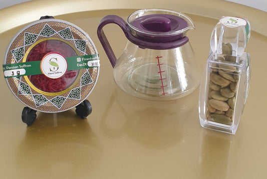 Premium Negin Saffron Bundle 3g Saffron + A Saffron Steamer + 15g Cardamom